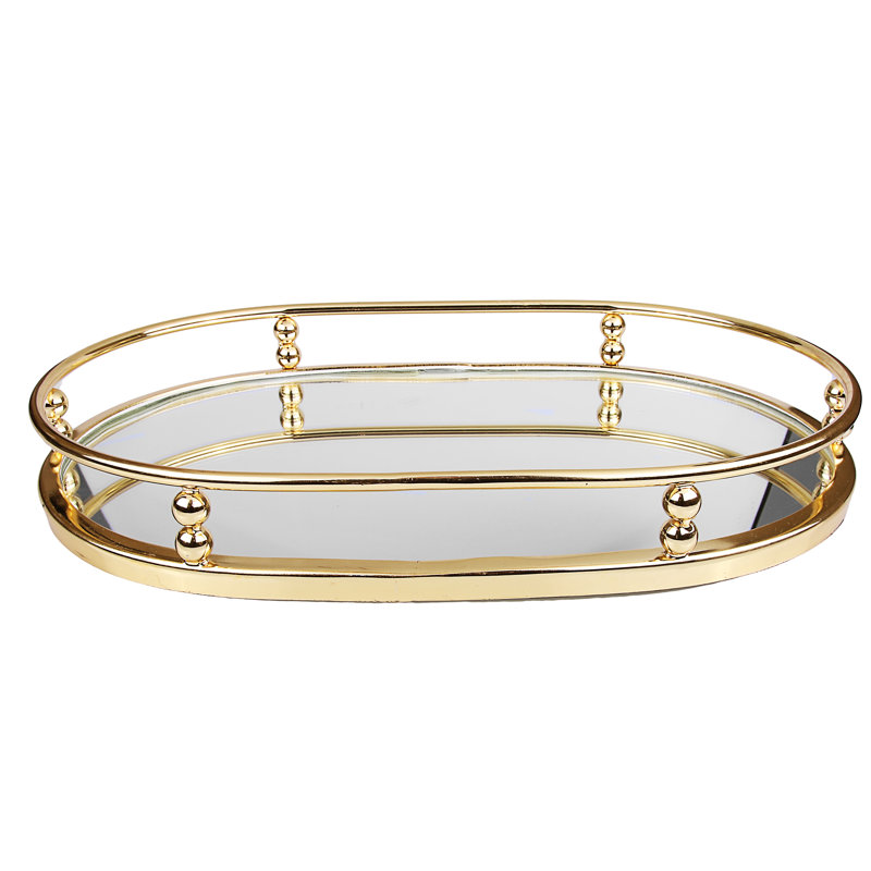 Everly Quinn Lorelei Oval Mirror Serving Tray & Reviews Wayfair